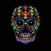 full color skull artwork illustration vector