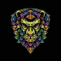 lion head pattern artwork illustration vector