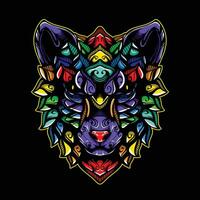 full color wolf artwork illustration vector