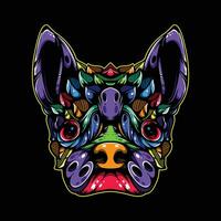 full color dog artwork illustration vector