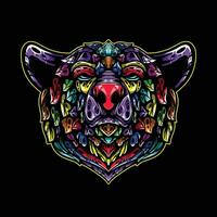 oso cara lleno color obra de arte ilustración vector