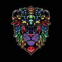 lion head pattern artwork illustration vector