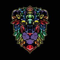 lion head pattern artwork illustration vector