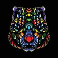 bear face full color artwork illustration vector