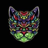 lleno color gato obra de arte ilustración vector