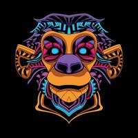 monkey face pattern artwork illustration vector