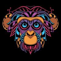 monkey face pattern artwork illustration vector