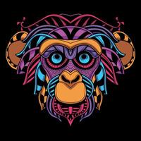 monkey face pattern artwork illustration vector