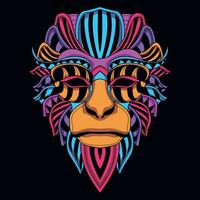 monkey face pattern artwork illustration vector