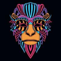 monkey face pattern artwork illustration vector