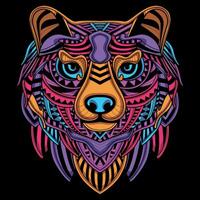 bear head pattern artwork illustration vector