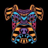 glow neon dog artwork illustration vector