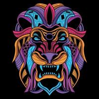 lion head pattern artwork illustration vector