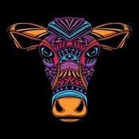 cow face pattern artwork illustration vector