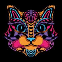 cat face pattern artwork illustration vector