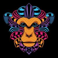 monkey face pattern artwork illustration vector