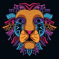 lion head pattern artwork illustration vector