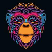monkey face pattern artwork illustration vector