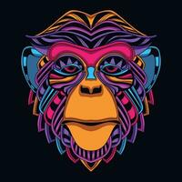 monkey face pattern artwork illustration vector