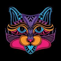 cat face pattern artwork illustration vector