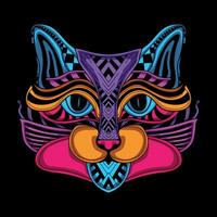 cat face pattern artwork illustration vector