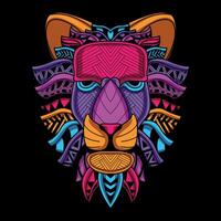lion head pattern artwork illustration vector
