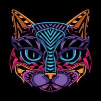 cat face pattern artwork illustration vector