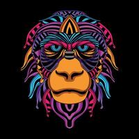 monkey face pattern artwork illustration vector