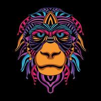 monkey face pattern artwork illustration vector