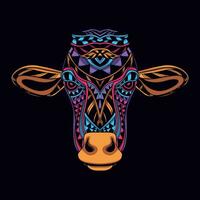 cow face pattern artwork illustration vector