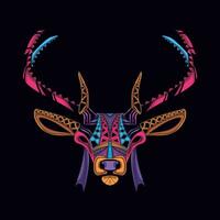 deer head pattern artwork illustration vector