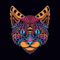 cat face pattern artwork illustration vector
