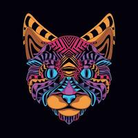 gato cara modelo obra de arte ilustración vector