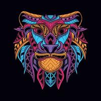 lion head pattern artwork illustration vector