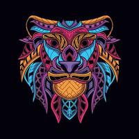 lion head pattern artwork illustration vector