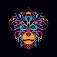 monkey face pattern artwork illustration vector