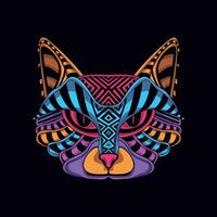 cat face pattern artwork illustration vector