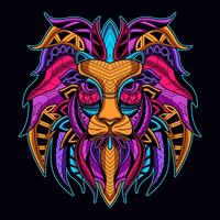 lion head pattern artwork illustration vector