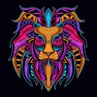 lion head pattern artwork illustration vector