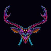 deer head pattern artwork illustration vector