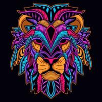 lion head pattern artwork illustration vector