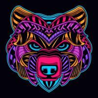 bear head pattern artwork illustration vector