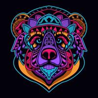 bear head pattern artwork illustration vector