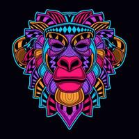 monkey face pattern artwork illustration vector