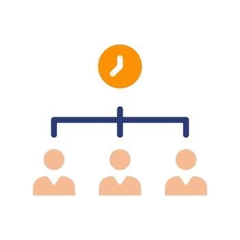 hora administración hora productividad icono, trabajo equipo.aislado en hora antecedentes. vector