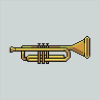 píxel Arte ilustración trompeta. pixelado trompeta. trompeta música icono pixelado para el píxel Arte juego y icono para sitio web y vídeo juego. antiguo colegio retro vector