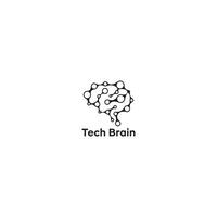 Brain logo with technology design vector