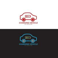 Electric vehicle charging station logo. Electric car icon logo design vector