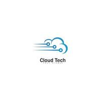 Cloud Tech Logo Design Template. Cloud stylish logo and icons vector