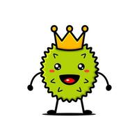 Cute Durian Fruit King Cartoon Character vector